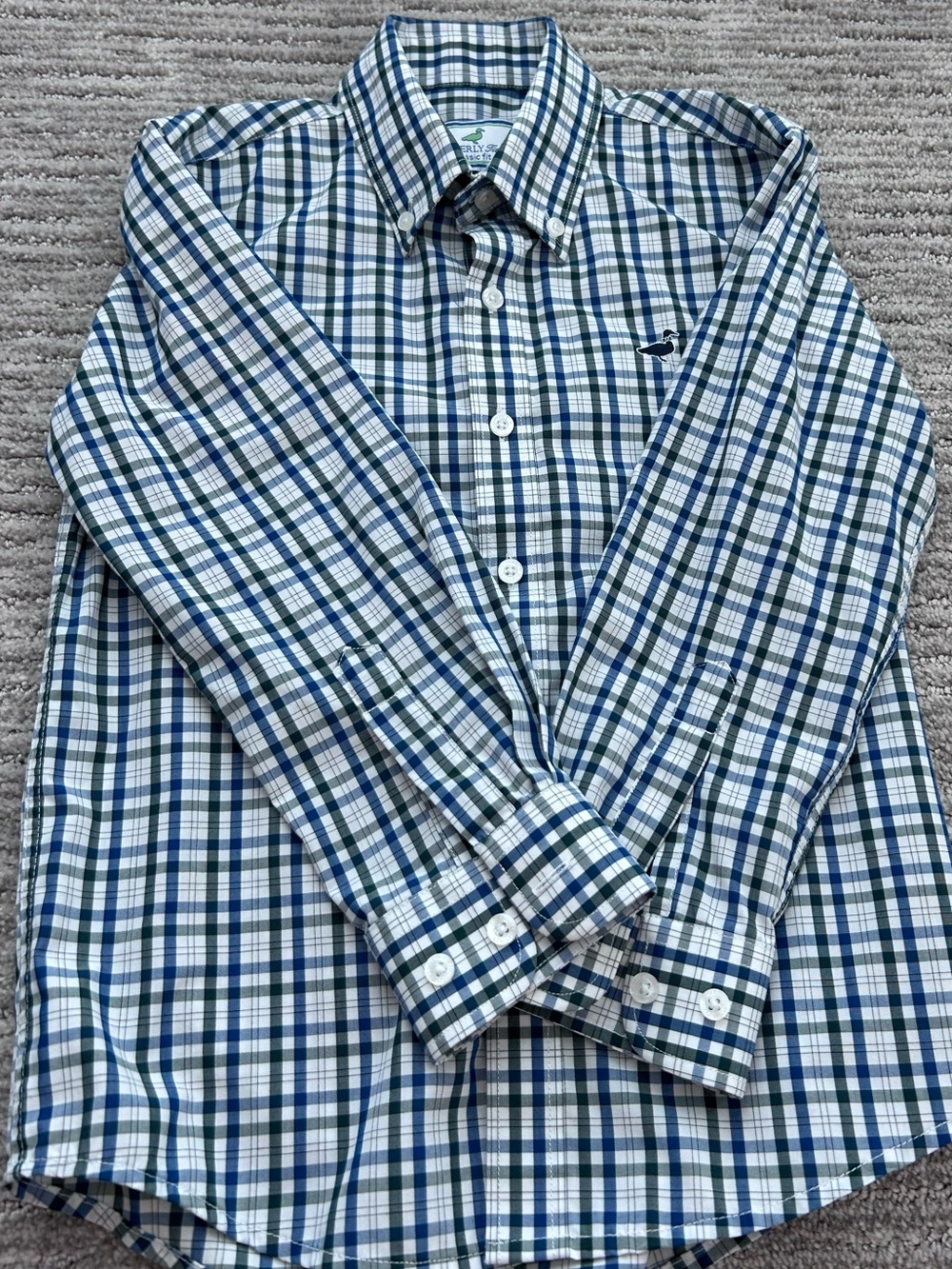Properly Tied Boys Blue and White Button-Down Shirt